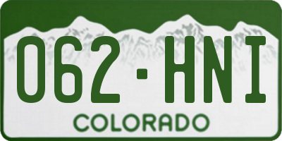 CO license plate 062HNI