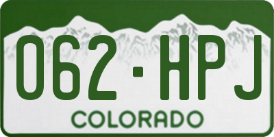 CO license plate 062HPJ