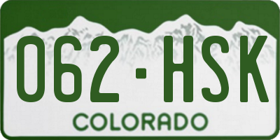 CO license plate 062HSK