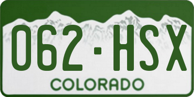 CO license plate 062HSX