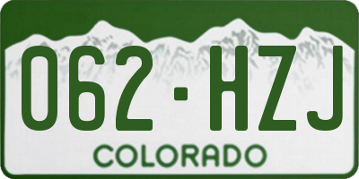 CO license plate 062HZJ