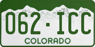 CO license plate 062ICC