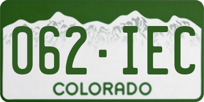 CO license plate 062IEC