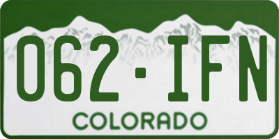 CO license plate 062IFN