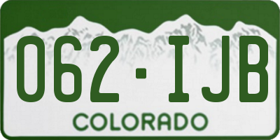 CO license plate 062IJB