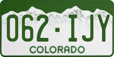 CO license plate 062IJY
