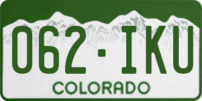 CO license plate 062IKU