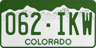 CO license plate 062IKW