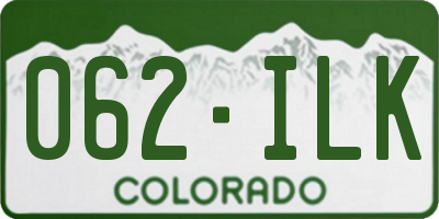 CO license plate 062ILK