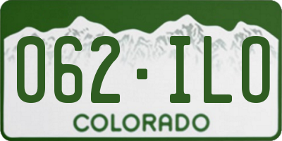 CO license plate 062ILO