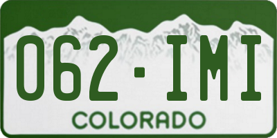 CO license plate 062IMI