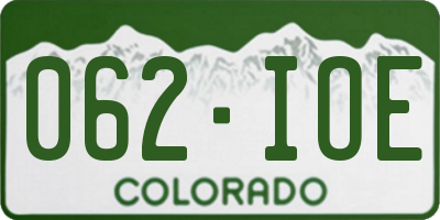 CO license plate 062IOE