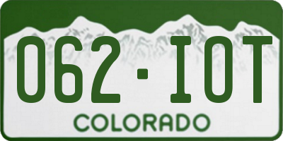 CO license plate 062IOT