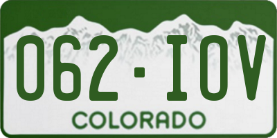 CO license plate 062IOV