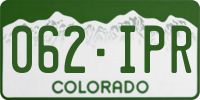 CO license plate 062IPR