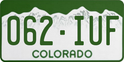 CO license plate 062IUF