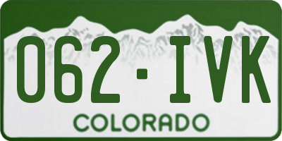 CO license plate 062IVK