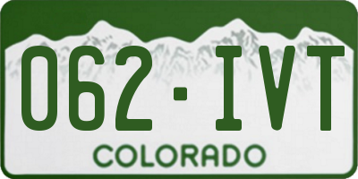 CO license plate 062IVT