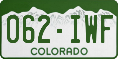 CO license plate 062IWF
