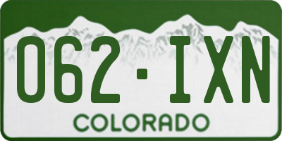 CO license plate 062IXN