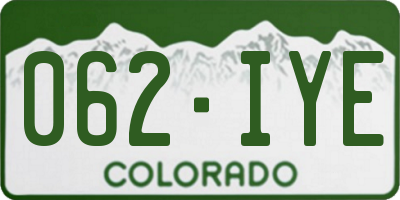 CO license plate 062IYE