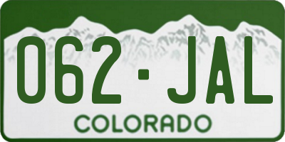 CO license plate 062JAL