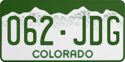 CO license plate 062JDG