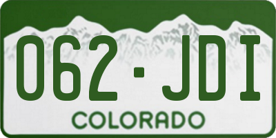 CO license plate 062JDI