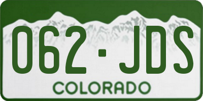 CO license plate 062JDS