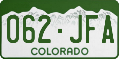 CO license plate 062JFA