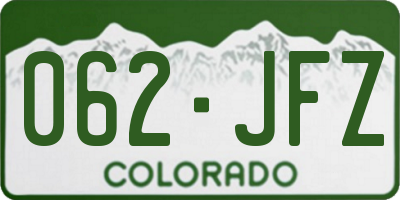 CO license plate 062JFZ