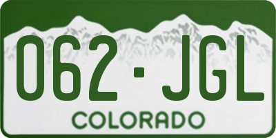 CO license plate 062JGL