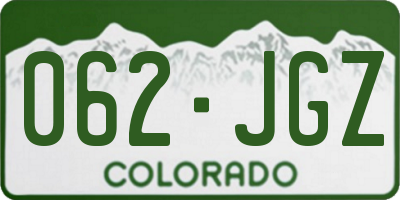 CO license plate 062JGZ