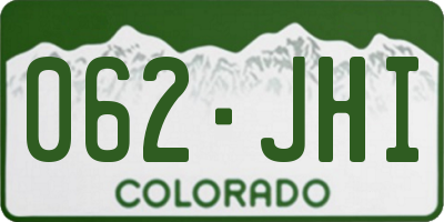 CO license plate 062JHI