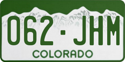 CO license plate 062JHM