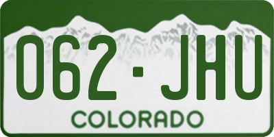 CO license plate 062JHU