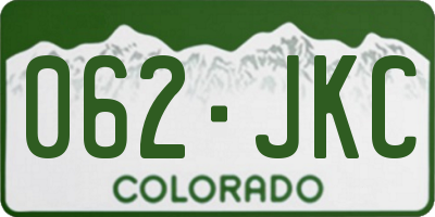 CO license plate 062JKC