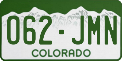 CO license plate 062JMN