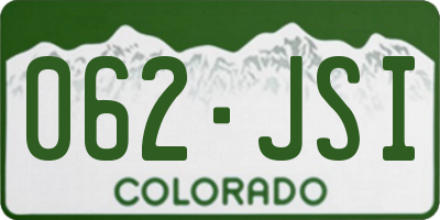 CO license plate 062JSI