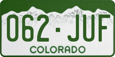 CO license plate 062JUF