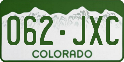 CO license plate 062JXC