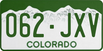 CO license plate 062JXV
