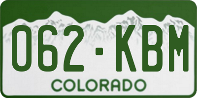 CO license plate 062KBM