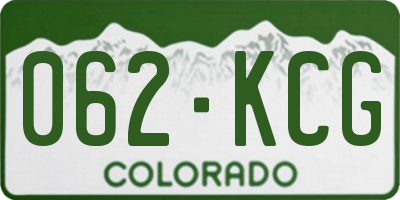 CO license plate 062KCG