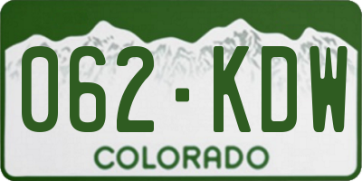 CO license plate 062KDW