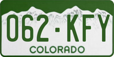 CO license plate 062KFY