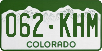 CO license plate 062KHM