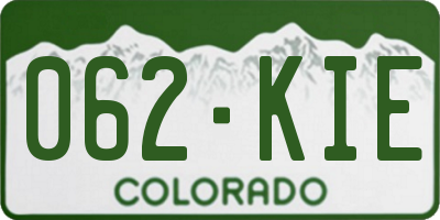 CO license plate 062KIE