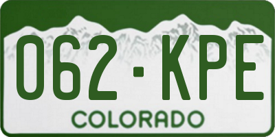 CO license plate 062KPE
