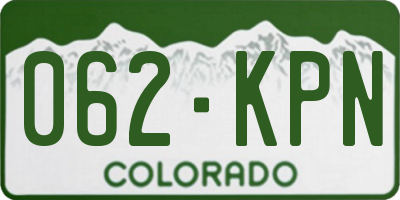 CO license plate 062KPN